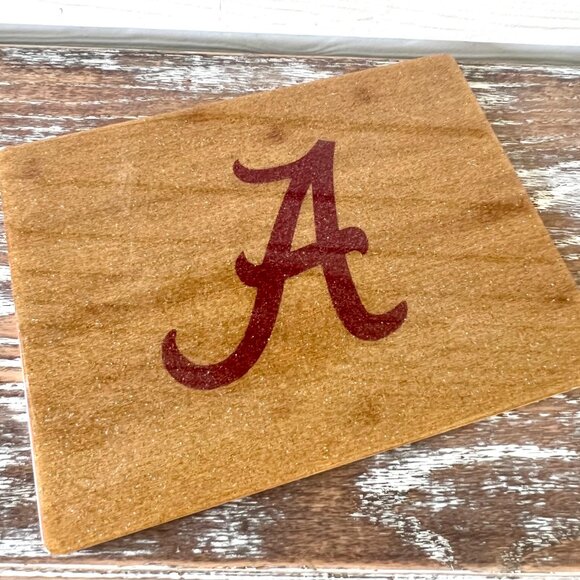 LARGE Alabama Roll Tide Cutting Board Resin Wood Charcuterie Cheese Gift Kitchen - Picture 4 of 4